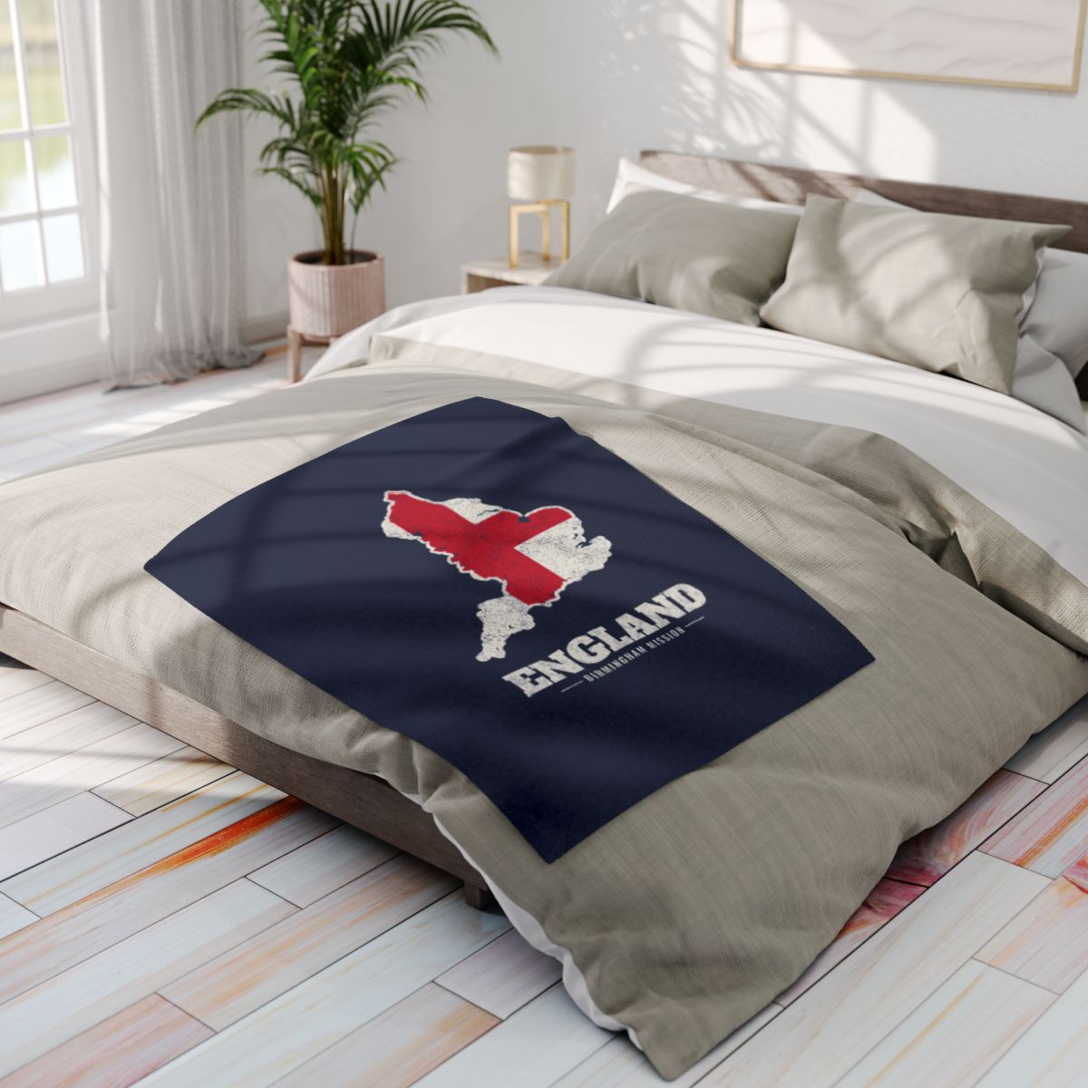 England Birmingham Mission flag map fleece blanket by Weak Things view 4