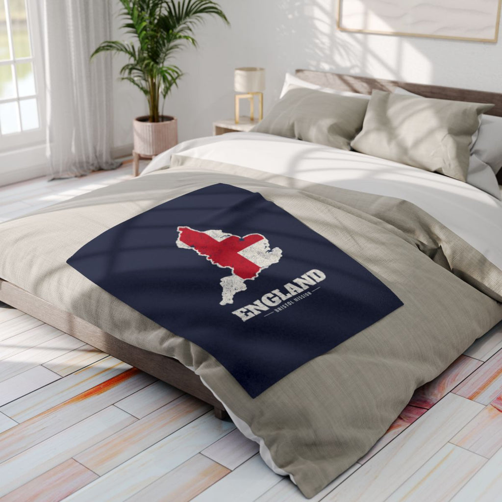 England Bristol Mission flag map fleece blanket by Weak Things view 4