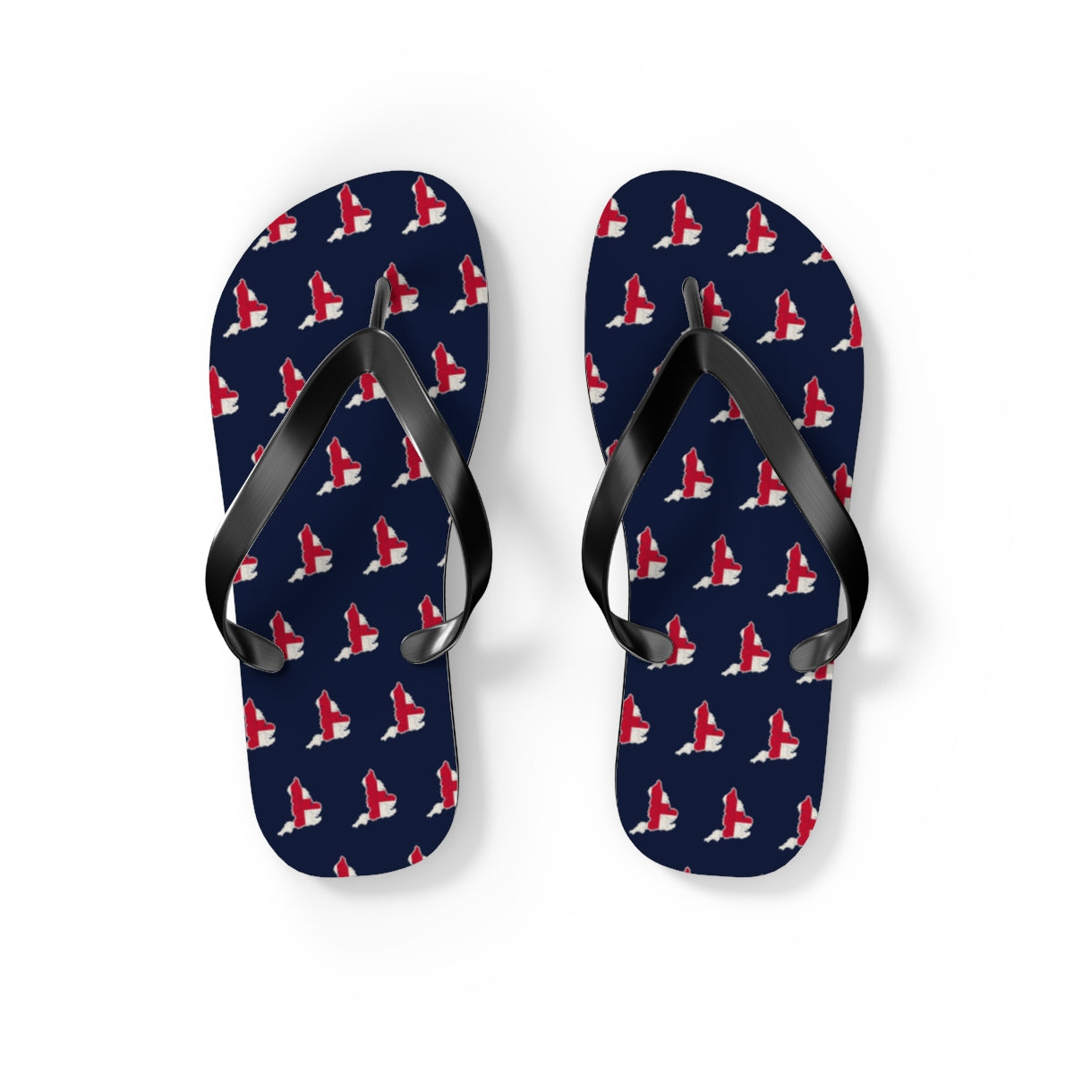 England Mission flag map flip flops by Weak Things view 2