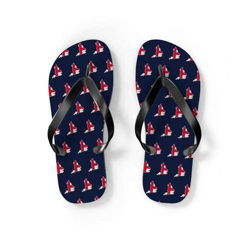 England Mission flag map flip flops by Weak Things view 2