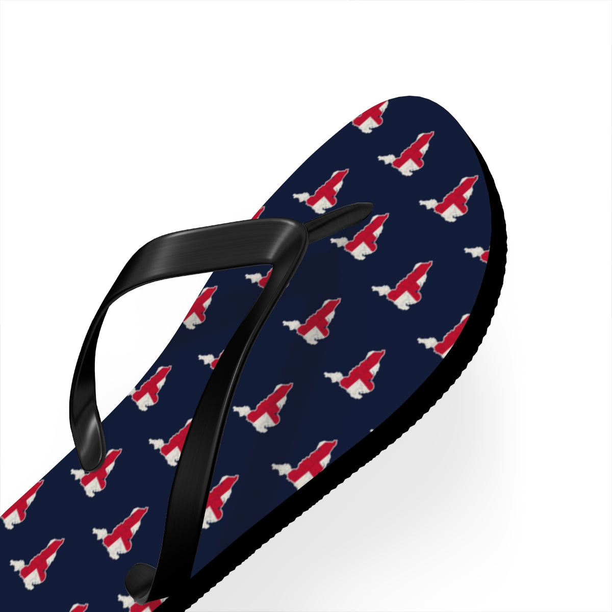 England Mission flag map flip flops by Weak Things view 3