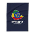 Ethiopia Addis Ababa Mission flag map fleece blanket by Weak Things