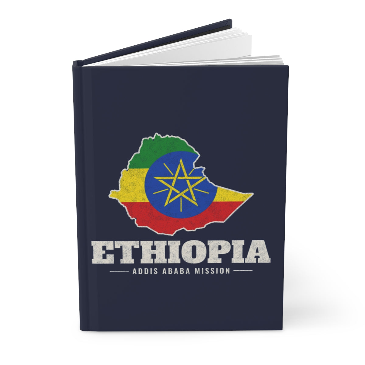 Ethiopia Addis Ababa Mission flag map journal by Weak Things view 3