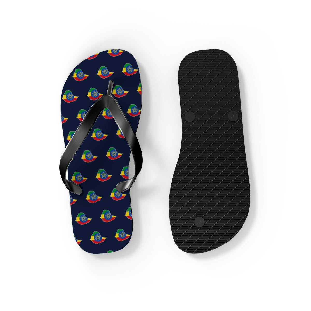 Ethiopia Mission flag map flip flops by Weak Things view 4