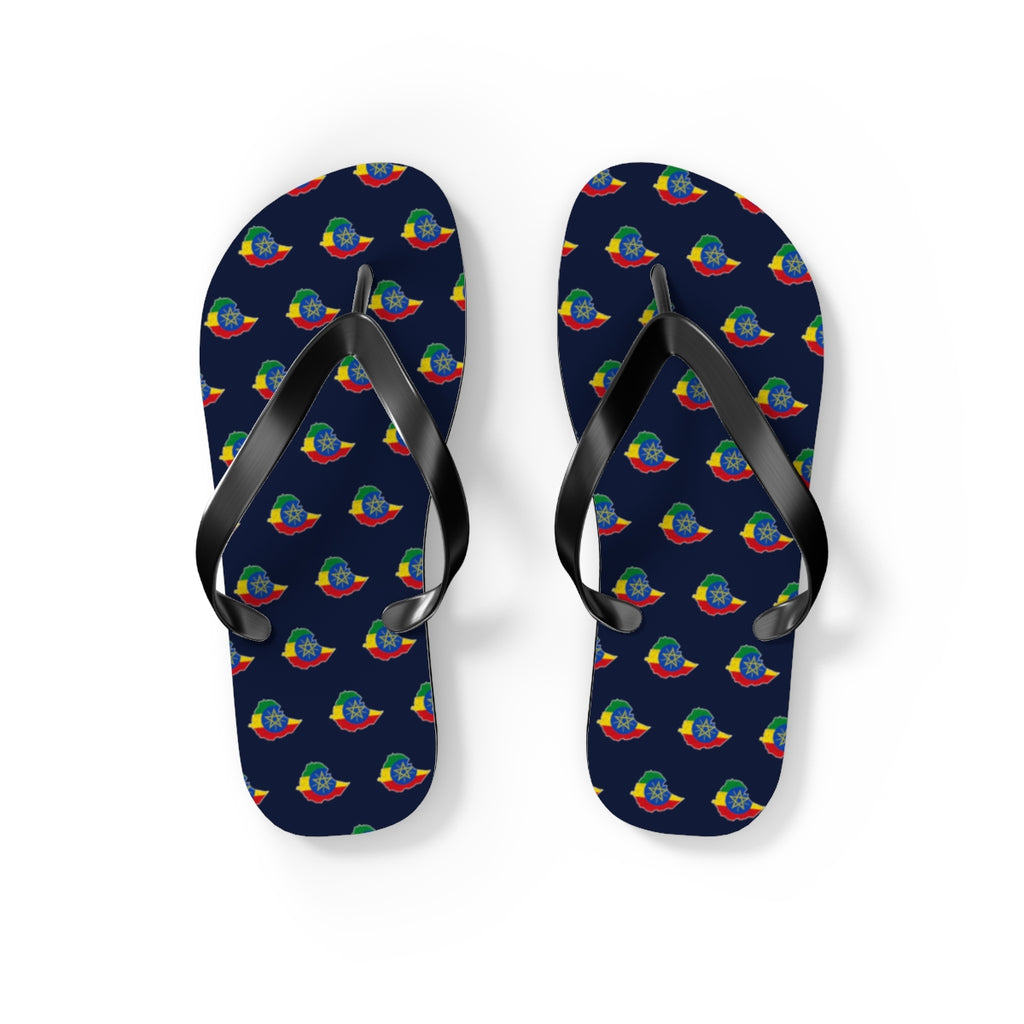 Ethiopia Mission flag map flip flops by Weak Things view 2