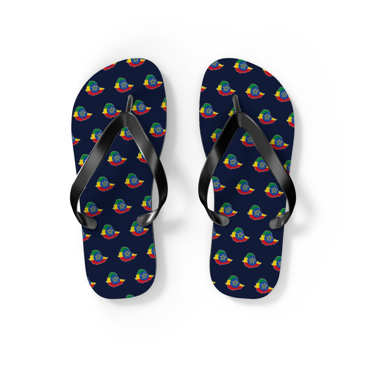 Ethiopia Mission flag map flip flops by Weak Things view 2