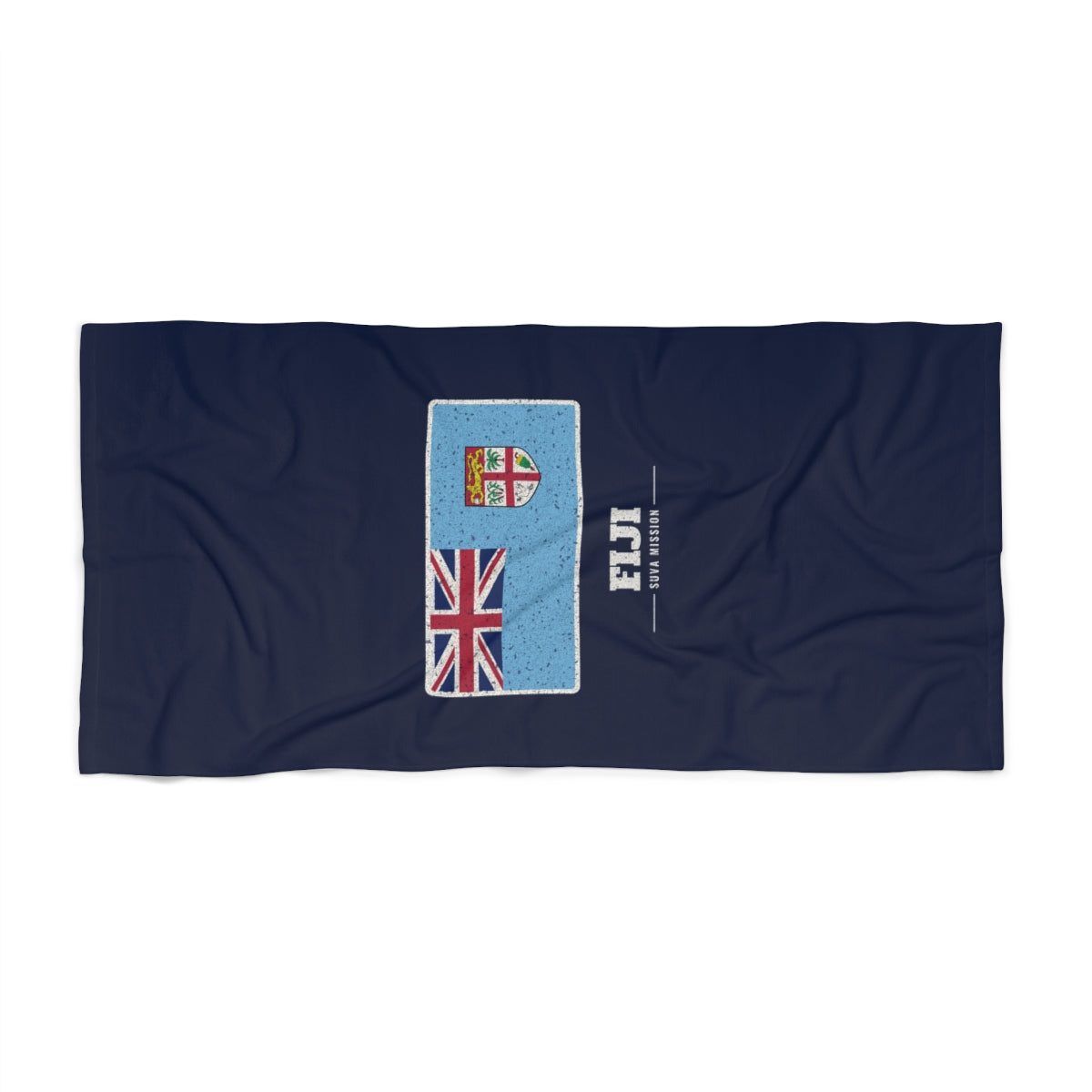Fiji Suva Mission flag map beach towel by Weak Things view 2