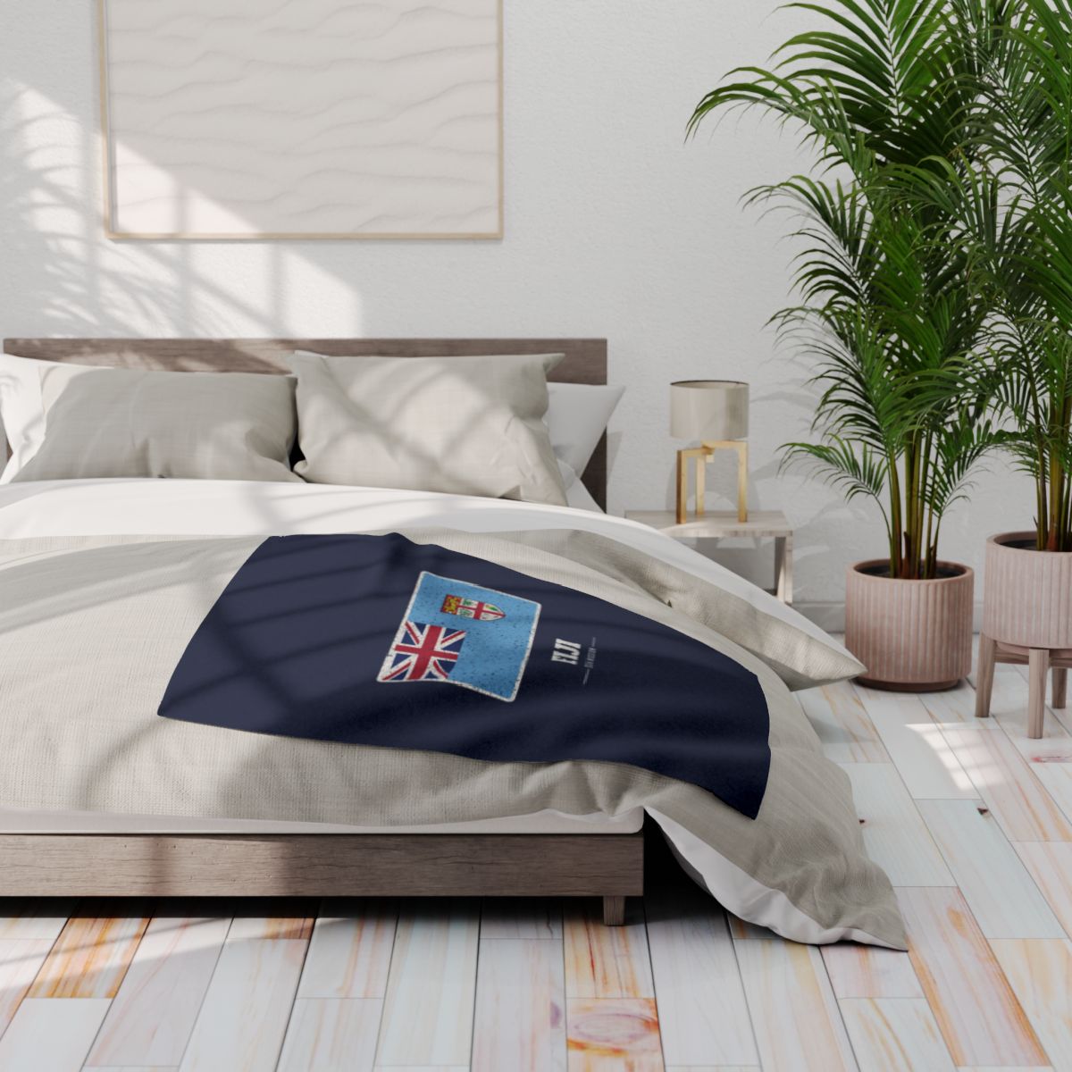 Fiji Suva Mission flag map fleece blanket by Weak Things view 3