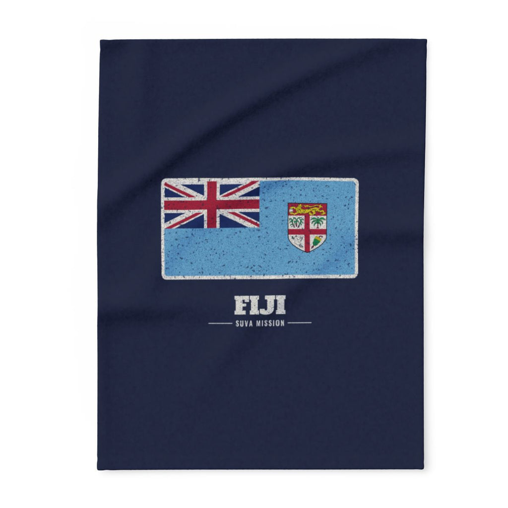 Fiji Suva Mission flag map fleece blanket by Weak Things