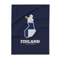 Finland Helsinki Mission flag map fleece blanket by Weak Things
