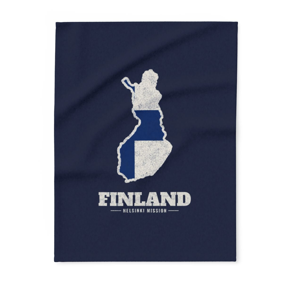 Finland Helsinki Mission flag map fleece blanket by Weak Things