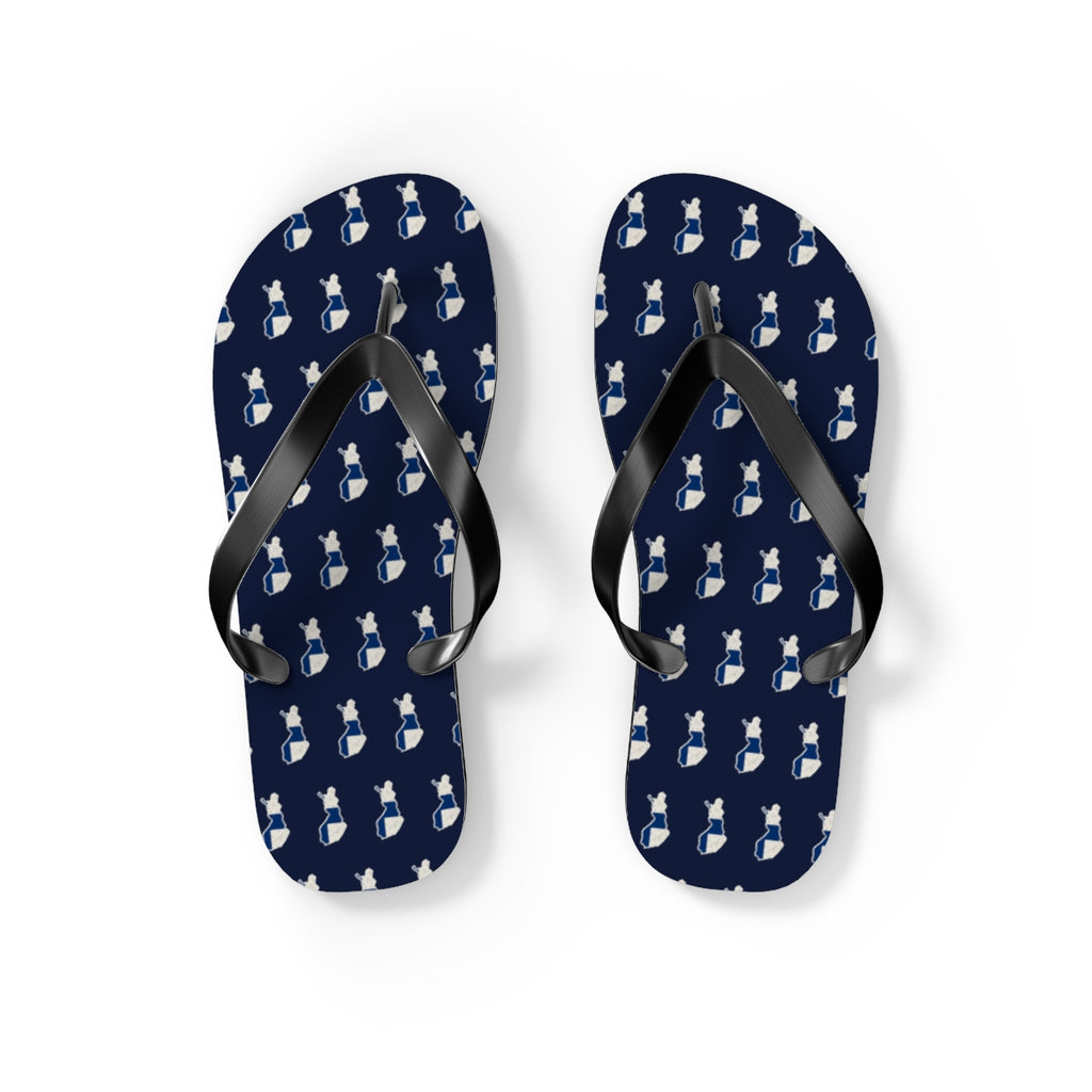 Finland Mission flag map flip flops by Weak Things view 2