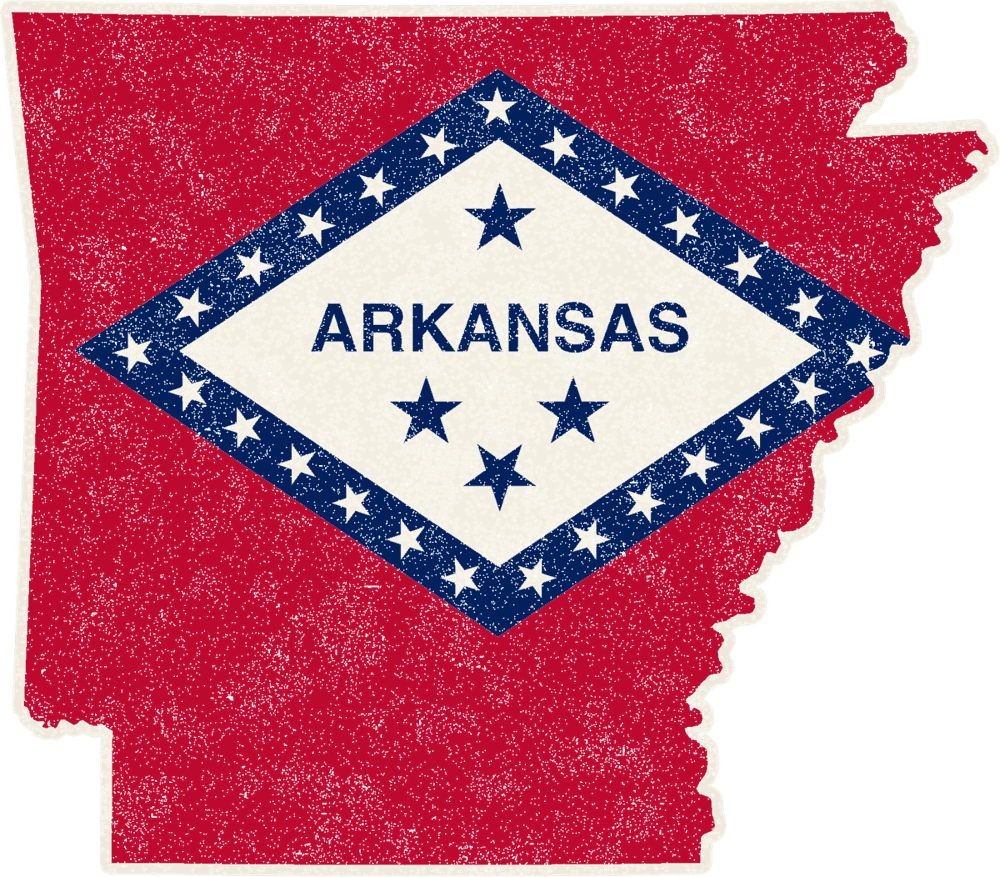 Arkansas Little Rock Mission Flag Map design