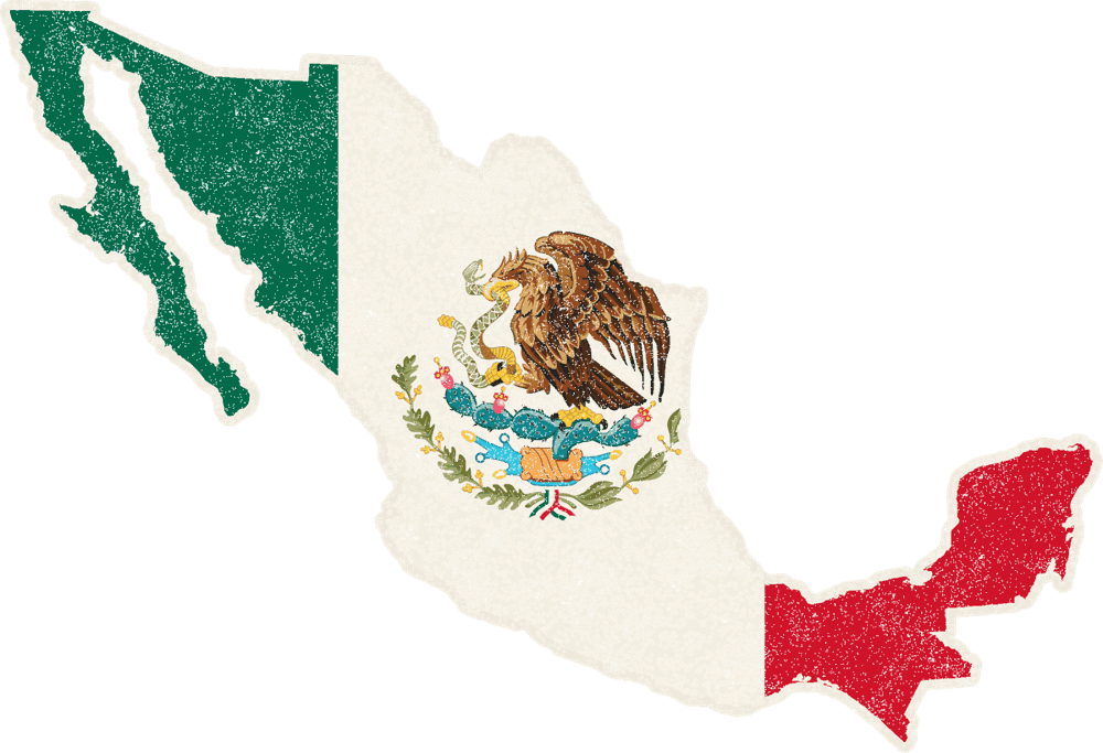 Mexico Cancun Mission Flag Map design