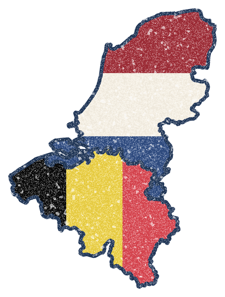 Belgium/Netherlands Mission Flag Map design