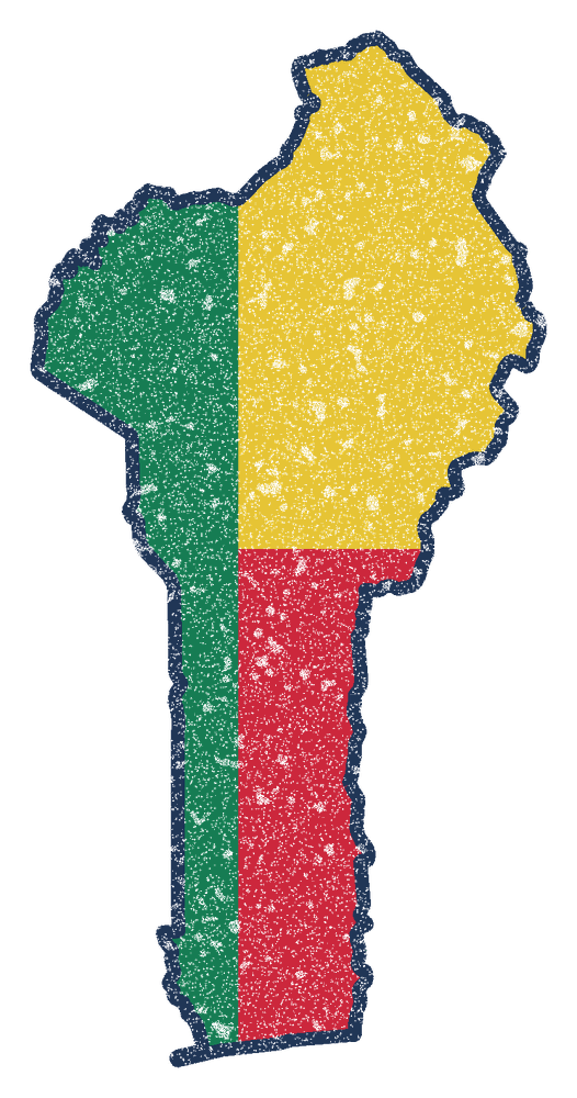 Benin Cotonou Mission Flag Map design