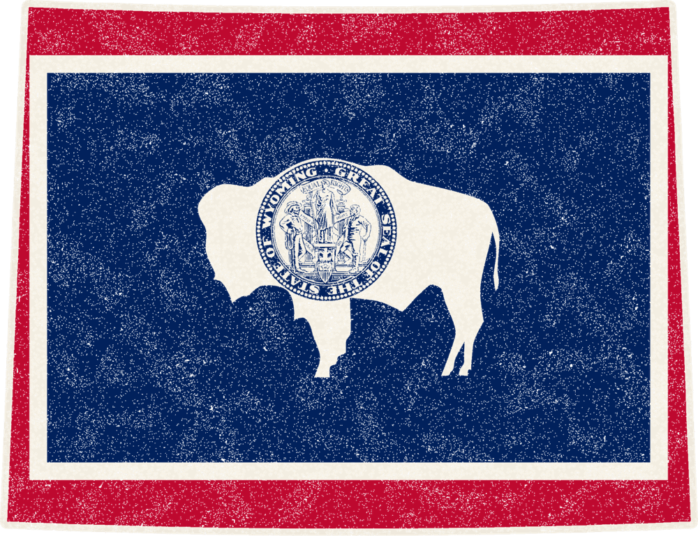 Wyoming Cheyenne Mission Flag Map design