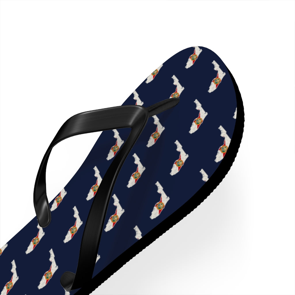 Florida Mission flag map flip flops by Weak Things view 3