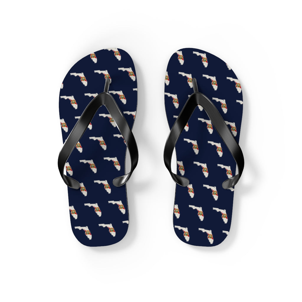 Florida Mission flag map flip flops by Weak Things view 2