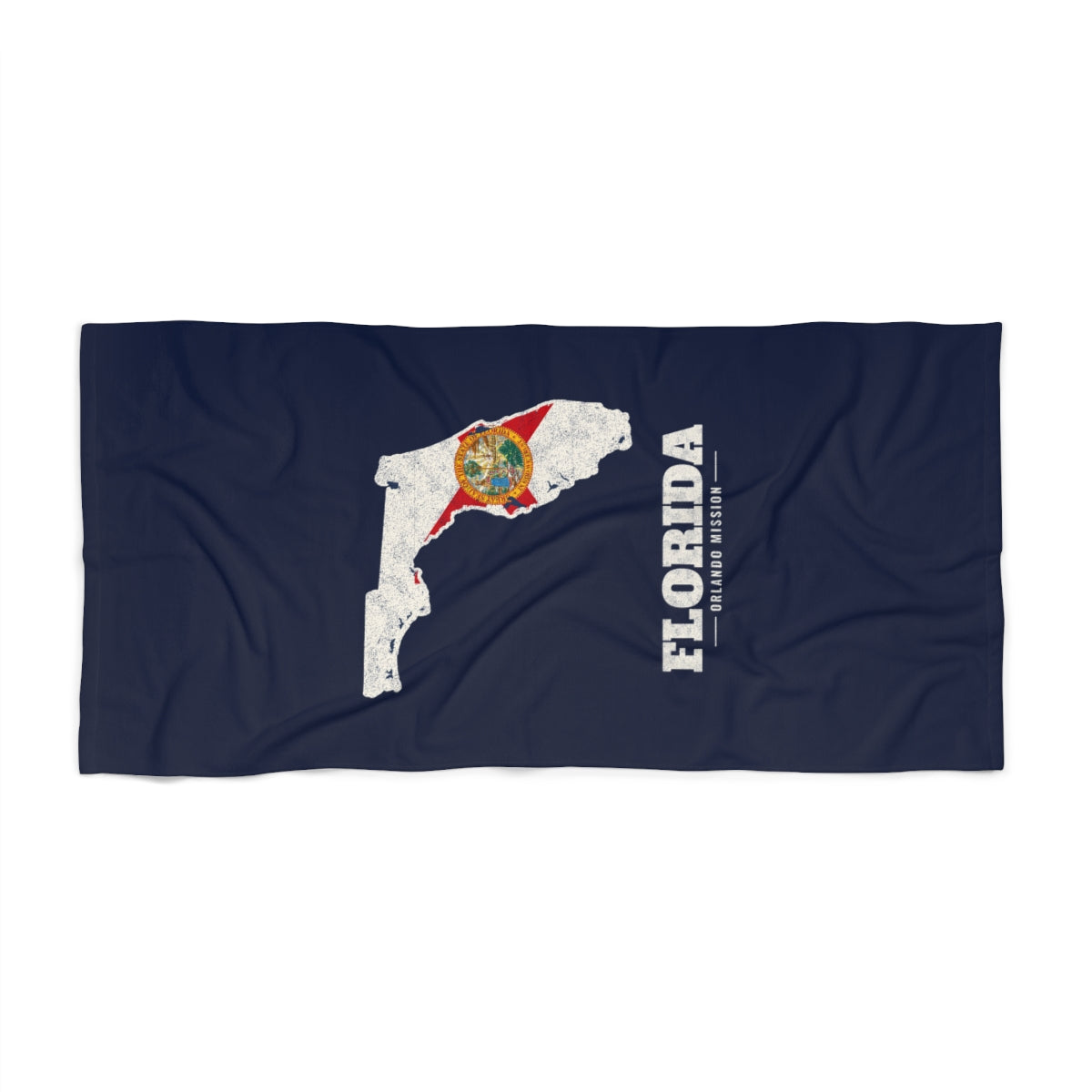 Florida Orlando Mission flag map beach towel by Weak Things view 2