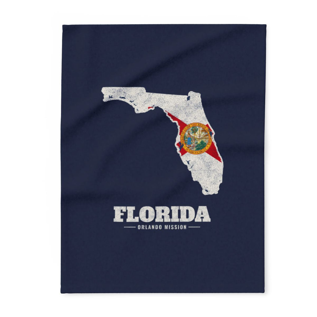 Florida Orlando Mission flag map fleece blanket by Weak Things