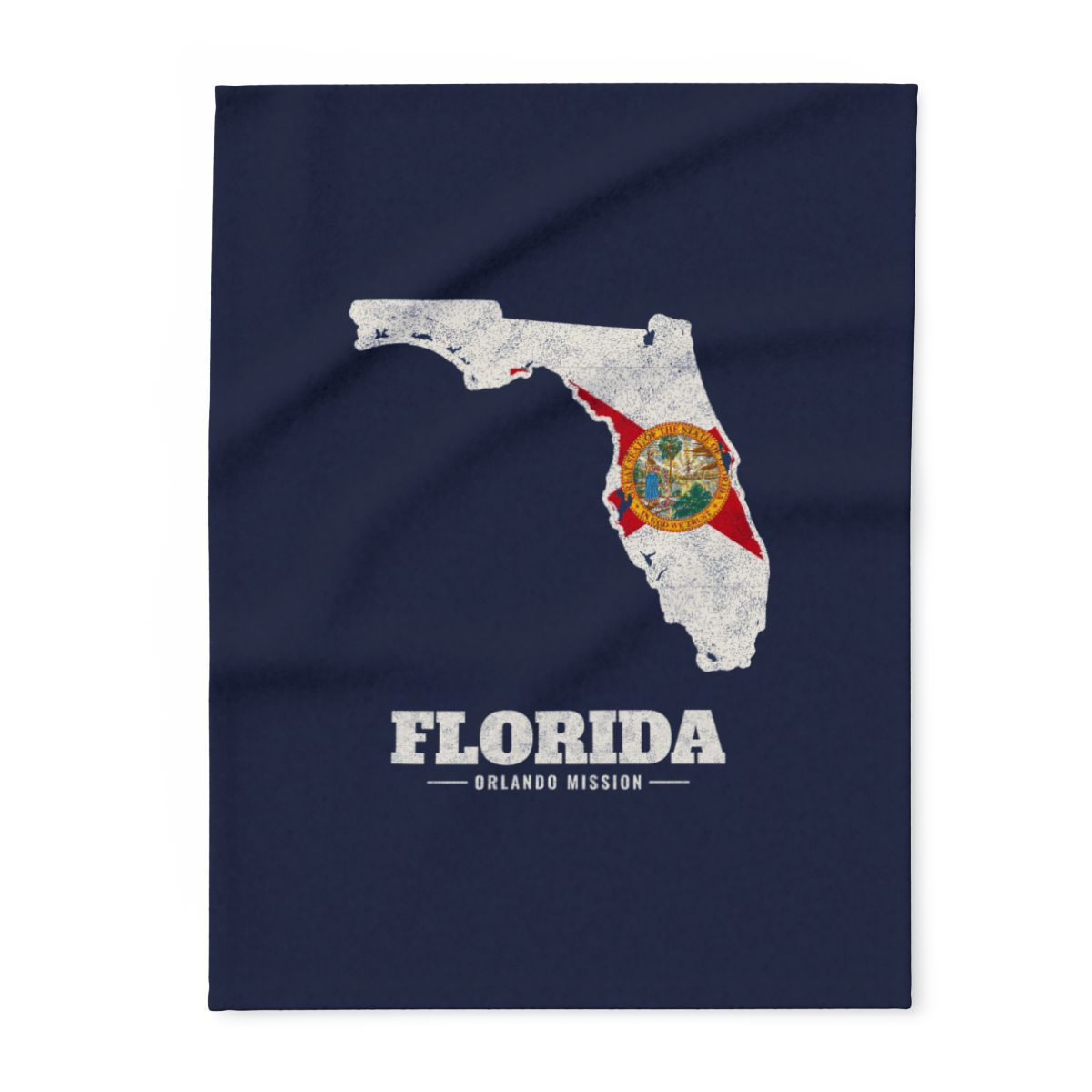 Florida Orlando Mission flag map fleece blanket by Weak Things