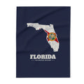 Florida Tallahassee Mission flag map fleece blanket by Weak Things