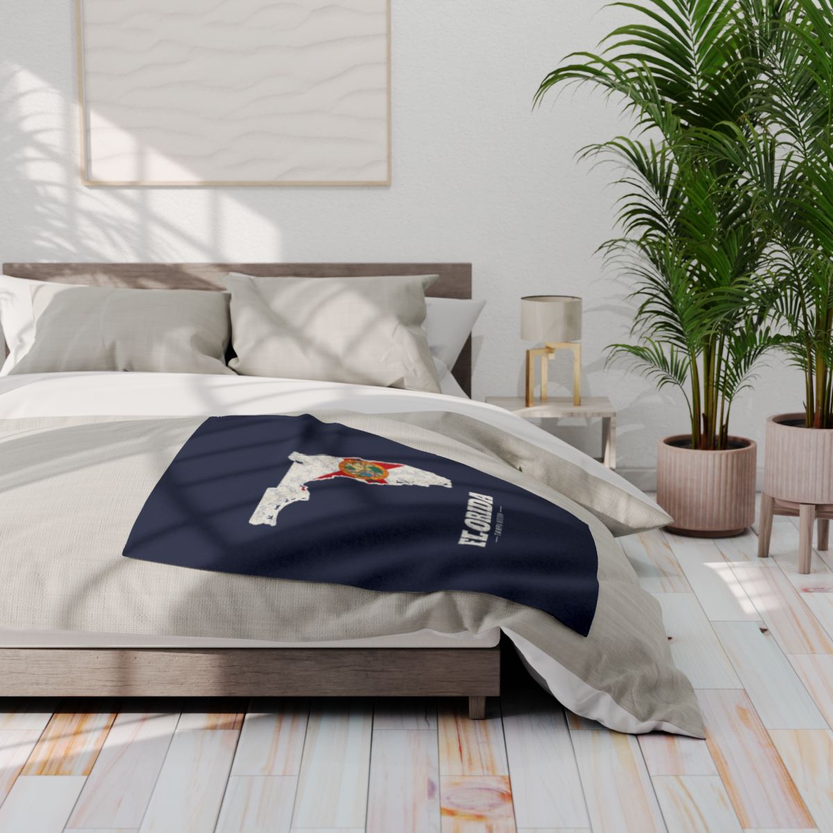 Florida Tampa Mission flag map fleece blanket by Weak Things view 3