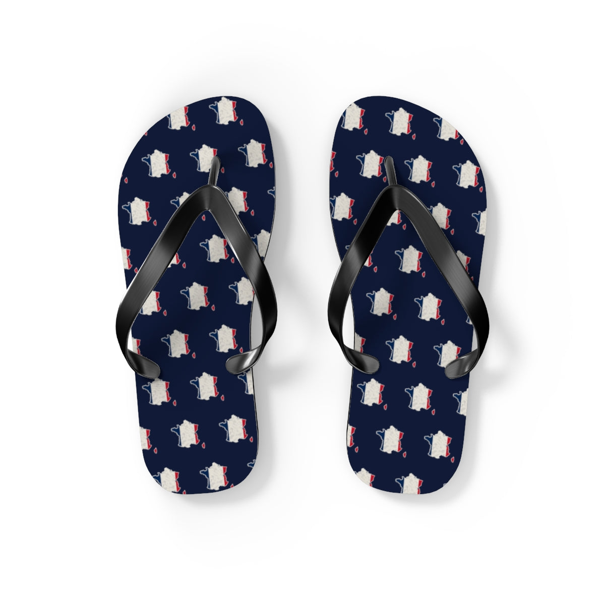 France Mission flag map flip flops by Weak Things view 2