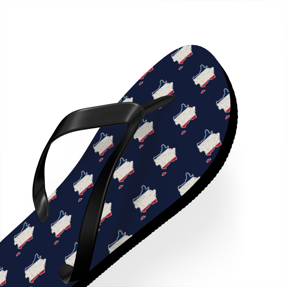 France Mission flag map flip flops by Weak Things view 3