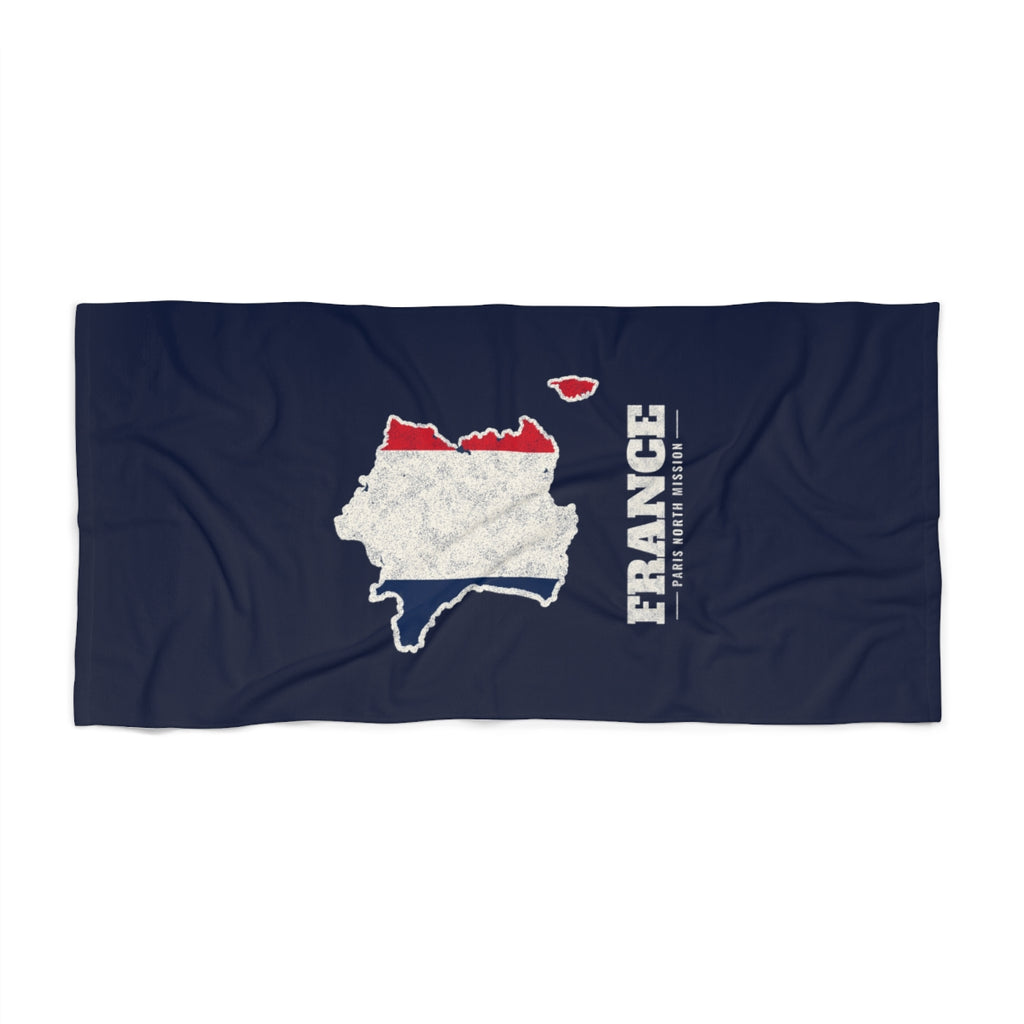 France Paris North Mission flag map beach towel by Weak Things view 2