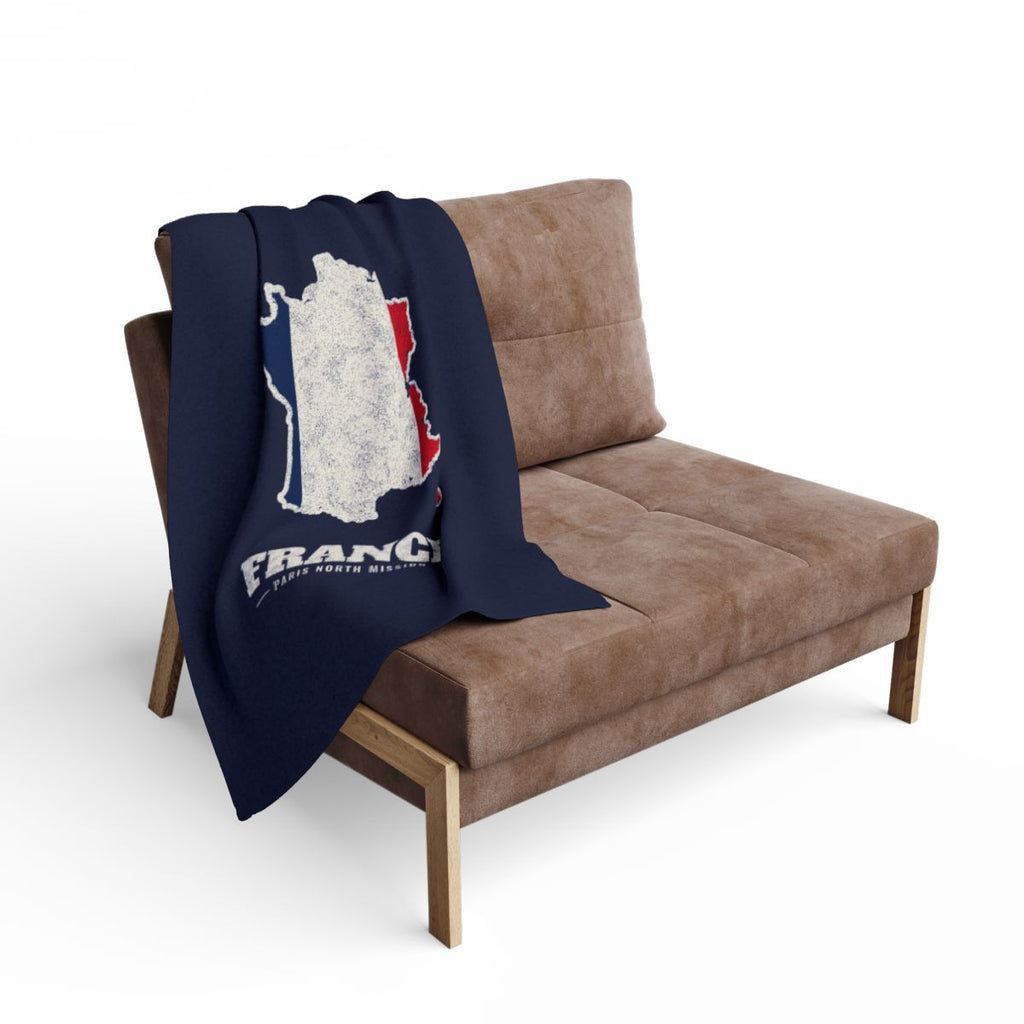 France Paris North Mission flag map fleece blanket by Weak Things view 2