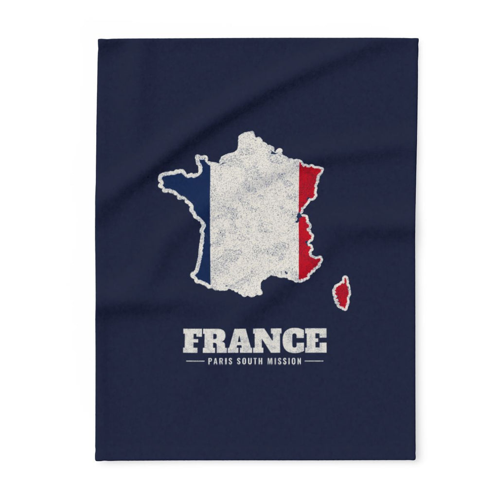 France Paris South Mission flag map fleece blanket by Weak Things