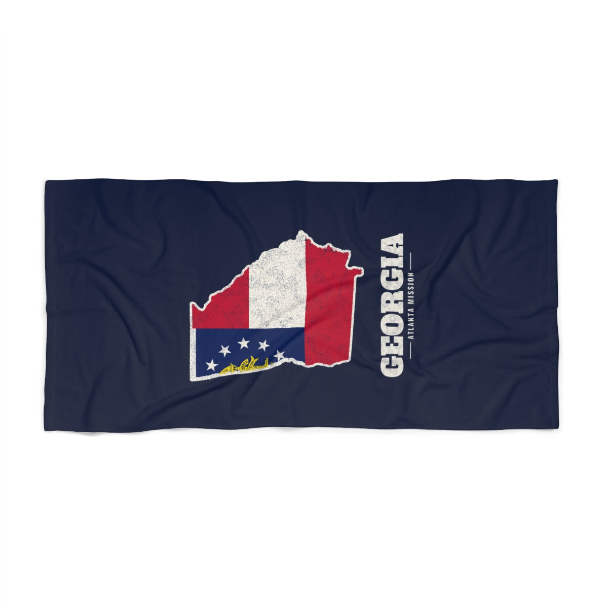 Georgia Atlanta Mission flag map beach towel by Weak Things view 2