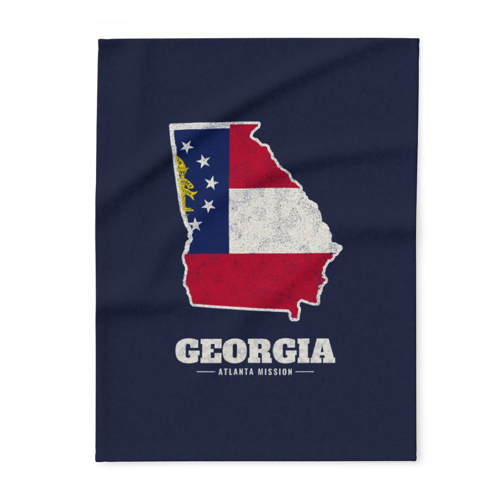 Georgia Atlanta Mission flag map fleece blanket by Weak Things