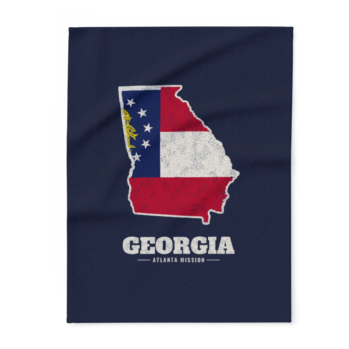 Georgia Atlanta Mission flag map fleece blanket by Weak Things