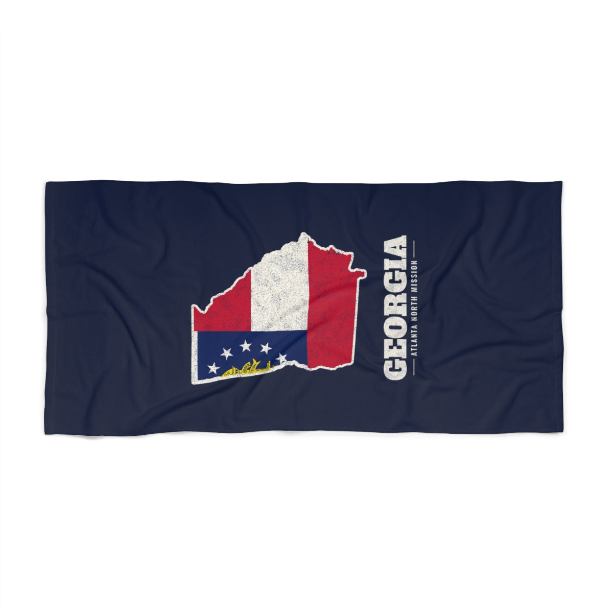 Georgia Atlanta North Mission flag map beach towel by Weak Things view 2