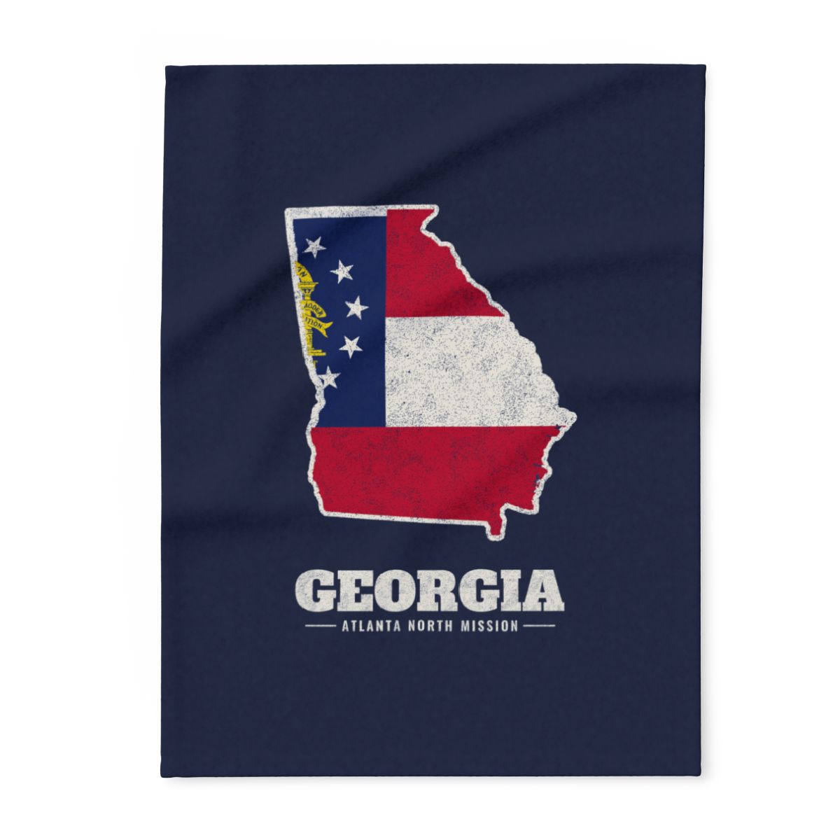 Georgia Atlanta North Mission flag map fleece blanket by Weak Things