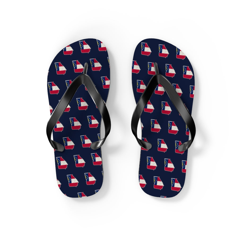 Georgia Mission flag map flip flops by Weak Things view 2