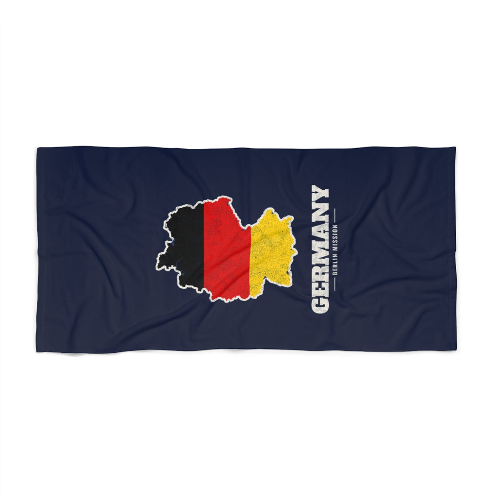 Germany Berlin Mission flag map beach towel by Weak Things view 2