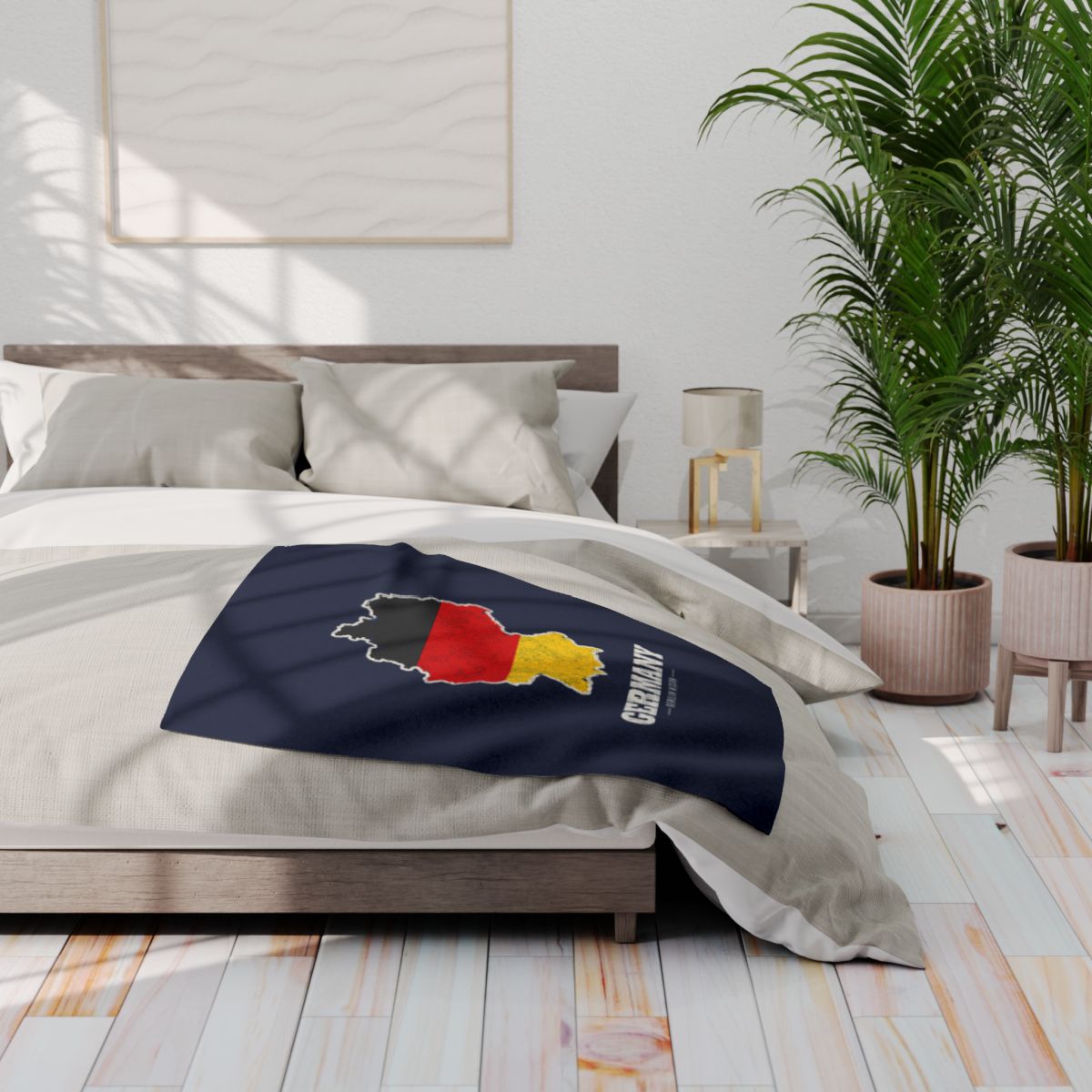 Germany Berlin Mission flag map fleece blanket by Weak Things view 3