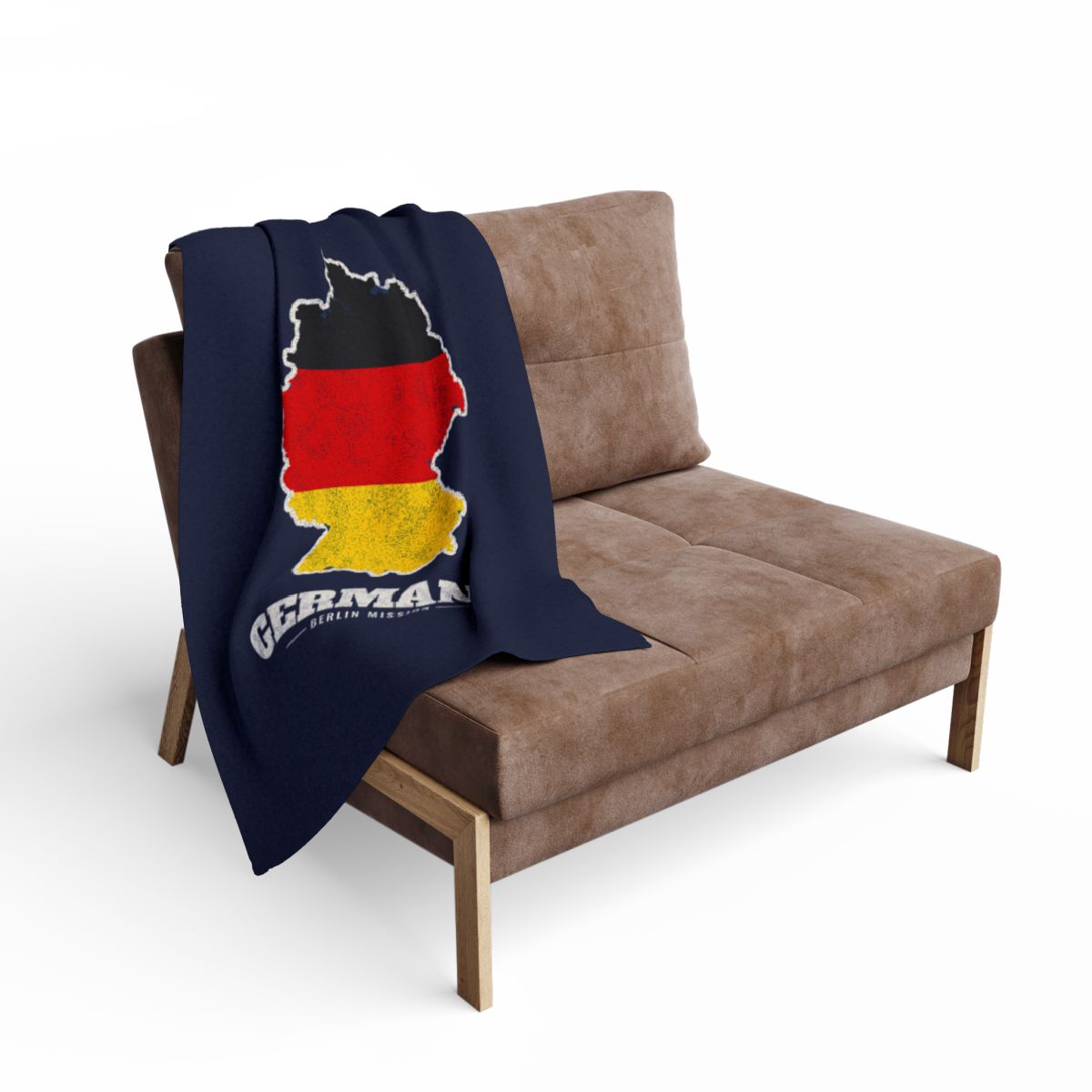 Germany Berlin Mission flag map fleece blanket by Weak Things view 2
