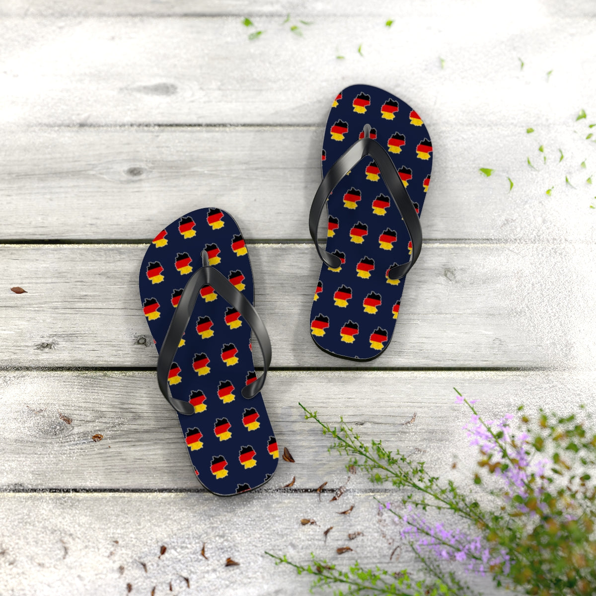 Germany Mission flag map flip flops by Weak Things