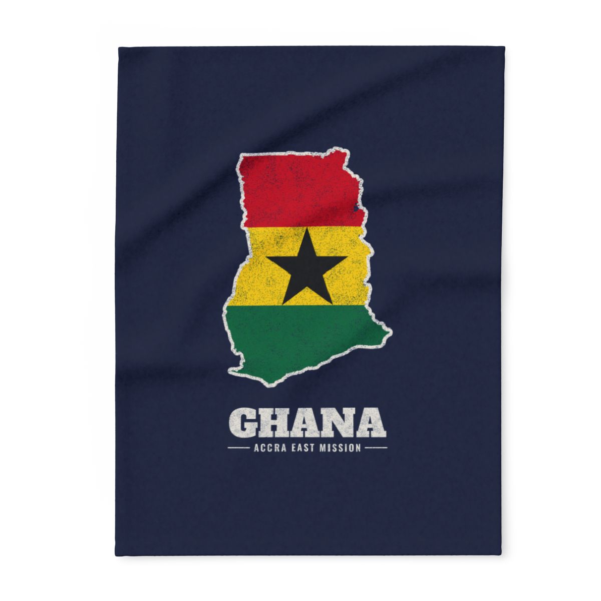 Ghana Accra East Mission flag map fleece blanket by Weak Things