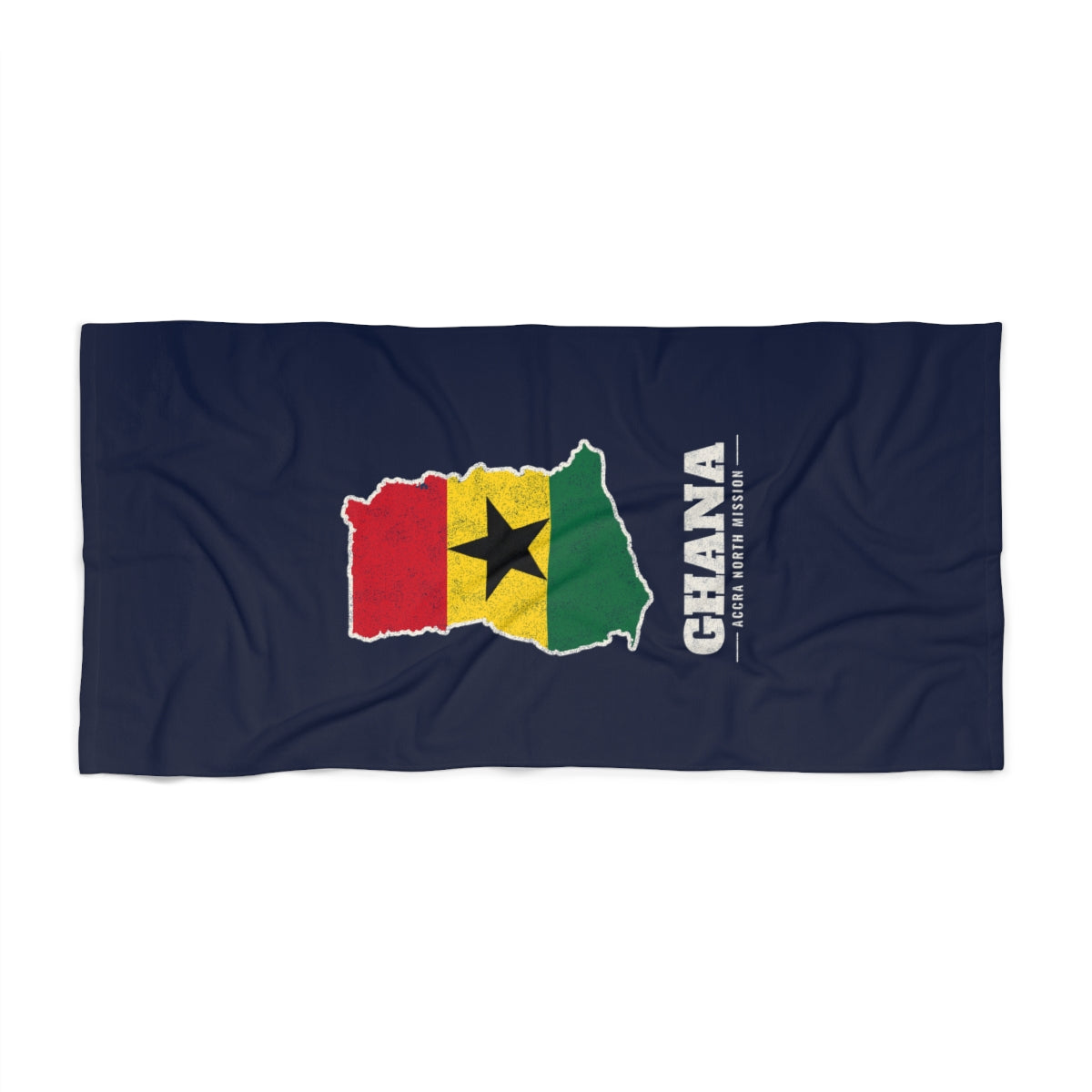 Ghana Accra North Mission flag map beach towel by Weak Things view 2