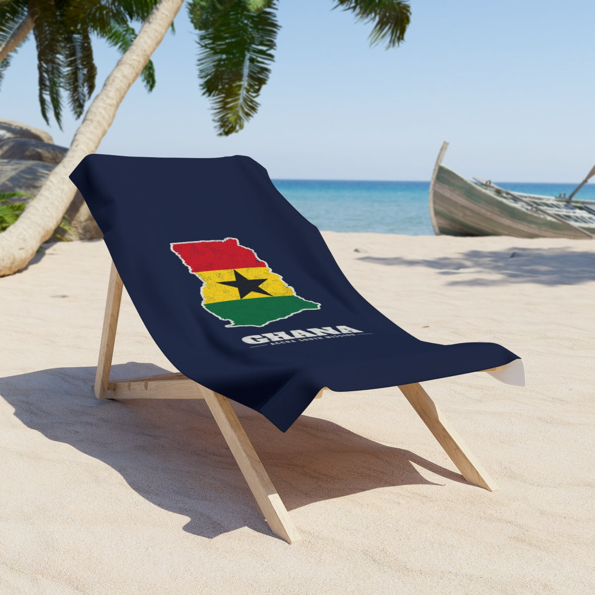 Ghana Accra South Mission flag map beach towel by Weak Things