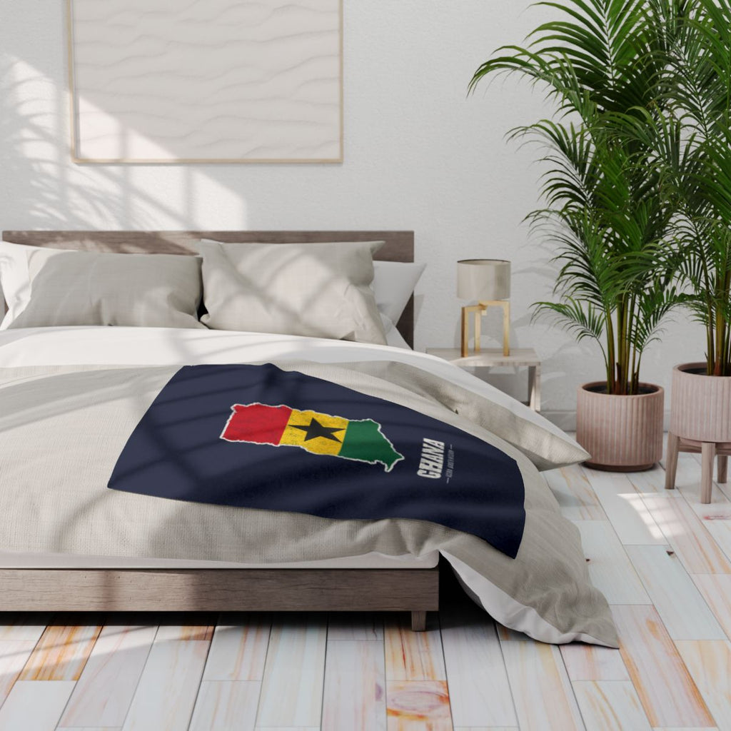 Ghana Accra South Mission flag map fleece blanket by Weak Things view 3