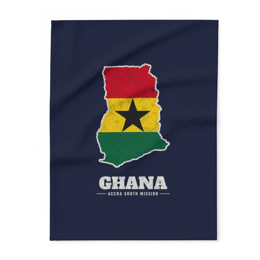 Ghana Accra South Mission flag map fleece blanket by Weak Things