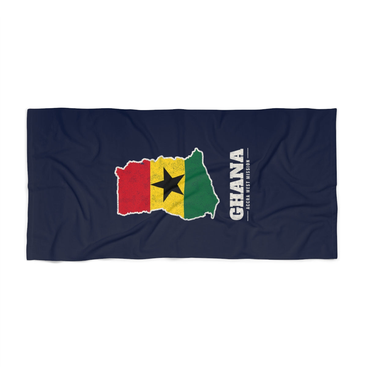 Ghana Accra West Mission flag map beach towel by Weak Things view 2