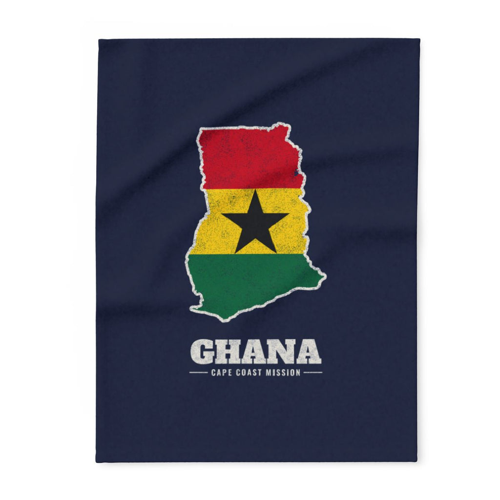 Ghana Cape Coast Mission flag map fleece blanket by Weak Things